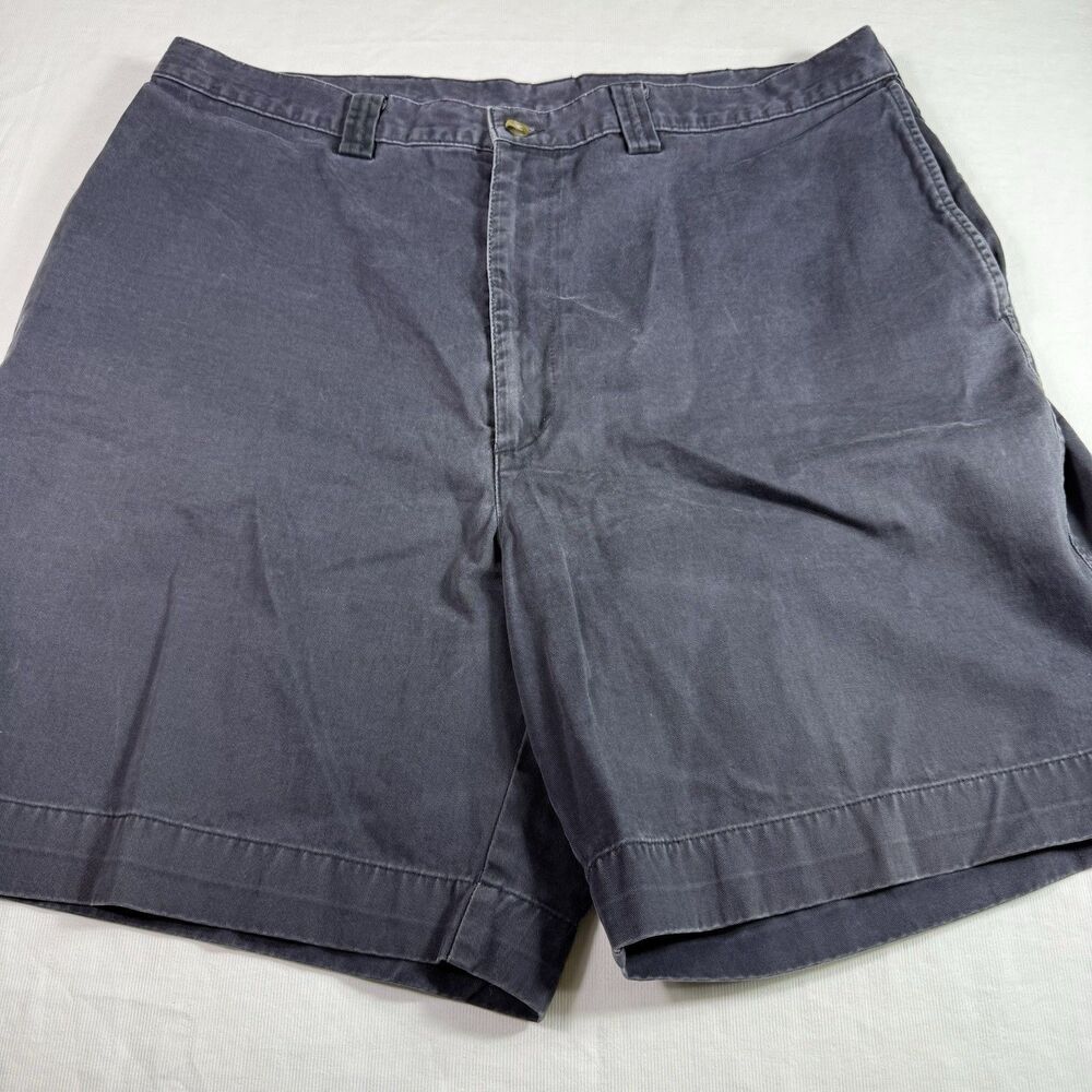 Haggar Generations Chino Shorts Men's 38 Navy Flat Front Slash Pocket Cotton